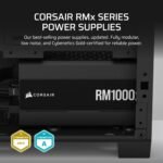 CORSAIR RM1000x Fully Modular Low-Noise ATX Power Supply – ATX 3.1 Compliant – PCIe 5.1 Support – Cybenetics Gold Efficiency – Native 12V-2x6 Connector – Black - Image 9