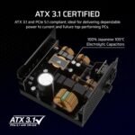 CORSAIR RM1000x Fully Modular Low-Noise ATX Power Supply – ATX 3.1 Compliant – PCIe 5.1 Support – Cybenetics Gold Efficiency – Native 12V-2x6 Connector – Black - Image 7