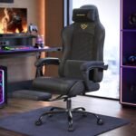 SONGMICS Gaming Chair, Ergonomic Computer Chair with Footrest, Video Game Chair with Headrest