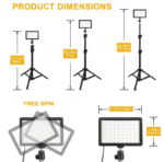 3 Packs 70 LED Video Light with Adjustable Tripod Stand/Color Filters, Obeamiu 5600K USB Studio Lighting Kit for Tablet/Low Angle Shooting, Collection Portrait YouTube - Image 6