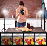 3 Packs 70 LED Video Light with Adjustable Tripod Stand/Color Filters, Obeamiu 5600K USB Studio Lighting Kit for Tablet/Low Angle Shooting, Collection Portrait YouTube - Image 4