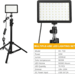 3 Packs 70 LED Video Light with Adjustable Tripod Stand/Color Filters, Obeamiu 5600K USB Studio Lighting Kit for Tablet/Low Angle Shooting, Collection Portrait YouTube - Image 3